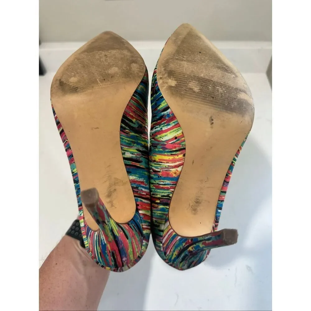 Prabal Gurung for Target Multicolor Striped Stiletto Pumps Size 10